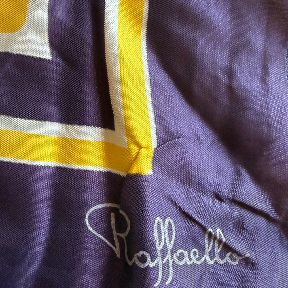 Raffaello Scarf in Yellow, White & purp - Picture 2 of 9